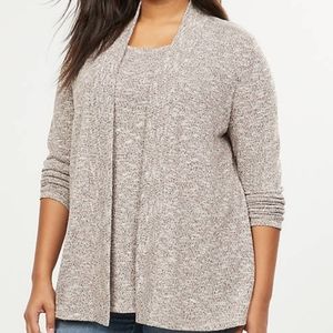 NWOT Shimmer Pink Grey Marled Sweater Set 18/20